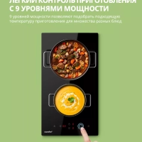 Электрическая варочная панель CEH301, 2 конфорки, boost