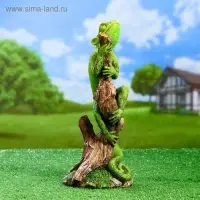 Садовая фигура "Хамелеон на ветке" акрил 17х14х35см