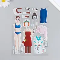 Наклейка-игра &laquo;Одень куклу. Профессии&raquo;, для скрапбукинга, творчества, пластик, 15&times;20 см