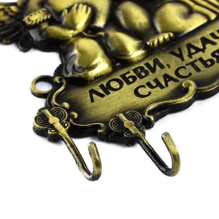 Ключница настенная &laquo;Любви, удачи, счастья&raquo;, ангелы, 10.2 х 10.7 см