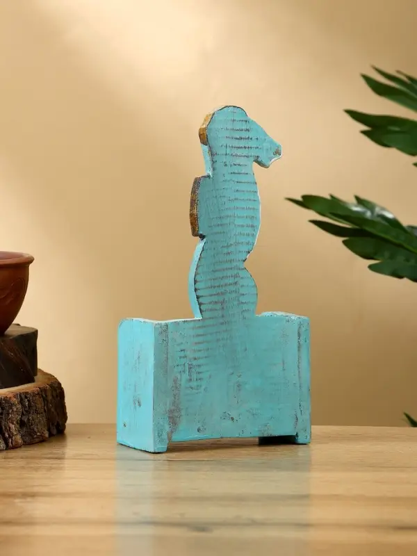 Календарь настольный "Морской конёк" дерево 11х5х19 см, цв. бирюзовый