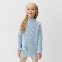 Свитер вязаный для девочки MINAKU, цвет голубой, рост 110 см Свитер вязаный для девочки MINAKU, цвет голубой, рост 110 см