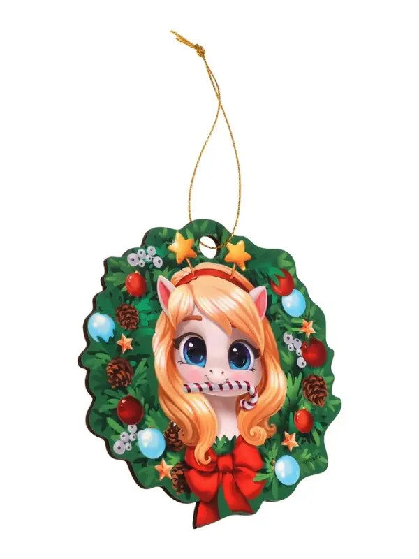 Подвеска новогодняя деревянная "Лошадка "