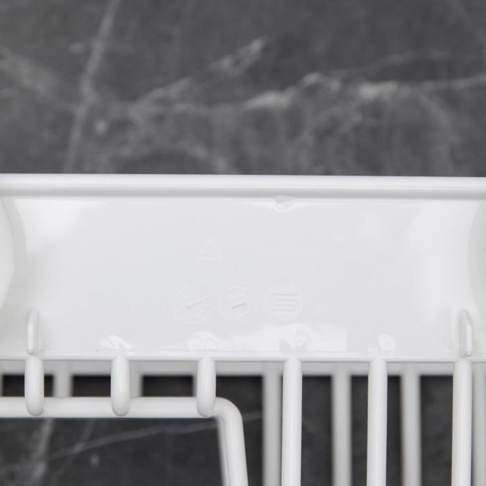 Держатель подвесной на присосках Helper, 23,6&times;12,5&times;7,9 см, пластик, цвет белый