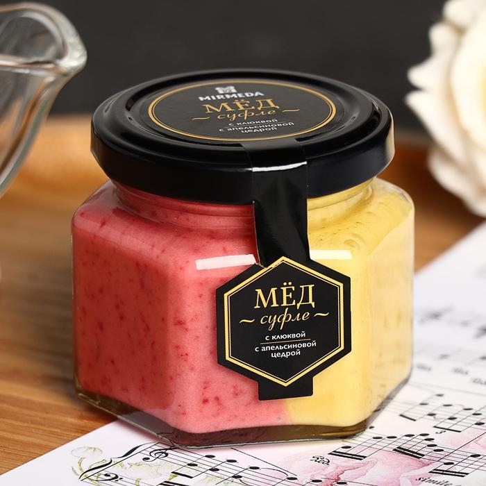 Мёд-суфле «Клюква-Апельсиновая цедра», 180 г Мёд-суфле «Клюква-Апельсиновая цедра», 180 г