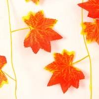 Декор &laquo;Гирлянда из листьев&raquo; длина: 2,4 м, ширина: 17 см, цвет красно-жёлтый