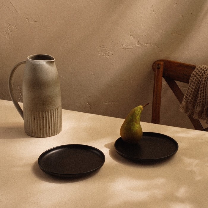 Набор тарелок фарфоровых SL Home &laquo;Дарк&raquo;, d=20,3 см, цвет чёрный