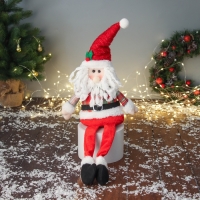 Мягкая игрушка "Дед Мороз с ремешком, длинные ножки" 58х20 см, красный Мягкая игрушка "Дед Мороз с ремешком, длинные ножки" 58х20 см, красный