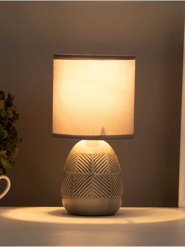 Лампа настольная "Ретушь" 40Вт Е14 серый 12х12х24см