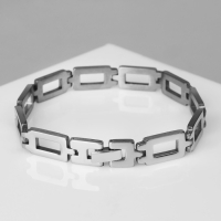Браслет мужской &laquo;Атлант&raquo; ячейки, цвет серебро, 21 см