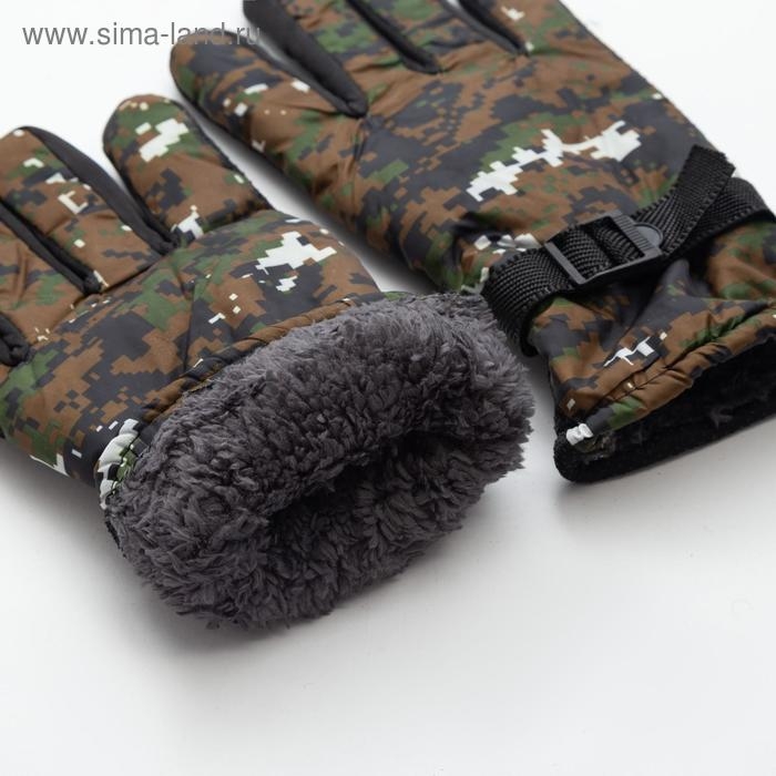 Перчатки зимние мужские MINAKU Перчатки зимние мужские MINAKU "Хаки", цв.зеленый, р-р 8 (25 см)