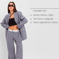 Пиджак женский с разрезом на спине MIST размер S-M, цвет серый