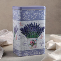 Банка с крышкой для сыпучих продуктов &laquo;Лаванда&raquo;, 2,7 л, прямоугольная, 13,5&times;9,5 см, цвет и рисунок МИКС