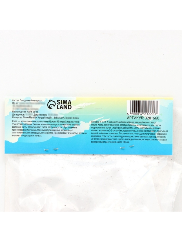 Хоста &laquo;Роберт Фрост&raquo;, корневище в пакете с торфогрунтом, р-р I, 1 шт.