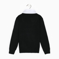 Джемпер-обманка для девочки, цвет чёрный, рост 140-146см