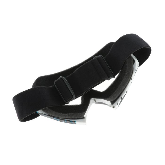 Очки-маска для езды на мототехнике, стекло прозрачное, белый-синий-чёрные, ОМ-23