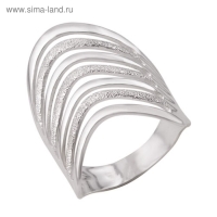 Кольцо &laquo;Волна&raquo; широкая, посеребрение, 19 размер