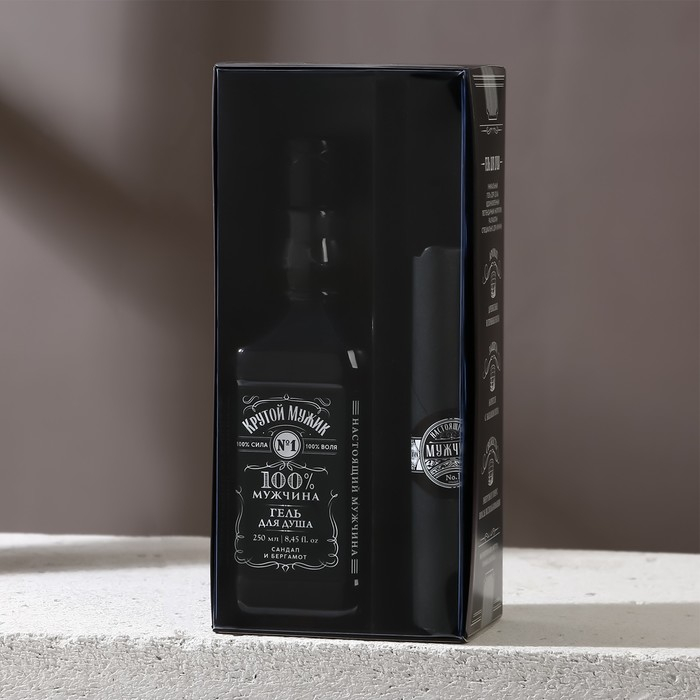 Новогодний подарочный набор косметики &laquo;Крутой мужик&raquo;, гель для душа во флаконе виски 250 мл и мыло для рук, Новый Год