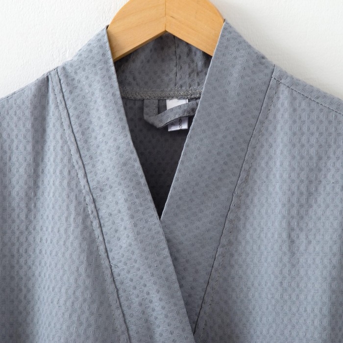 Халат вафельный мужской удлин Экономь и Я размер 58-60, цвет серый, 100% хлопок, 200г/м2 Халат вафельный мужской удлин Экономь и Я размер 58-60, цвет серый, 100% хлопок, 200г/м2