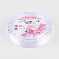 Лента атласная &laquo;Серебряные нити&raquo;, 15 мм &times; 23 &plusmn; 1 м, цвет белый №001