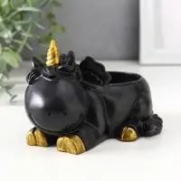 Подставка под мелочей &laquo;Единорог&raquo;, 8&times;12&times;9 см, чёрная