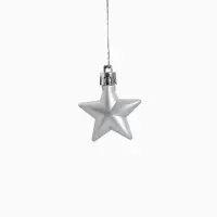 Набор украшений пластик 12 шт "Праздничный хоровод" 4 см, серебро