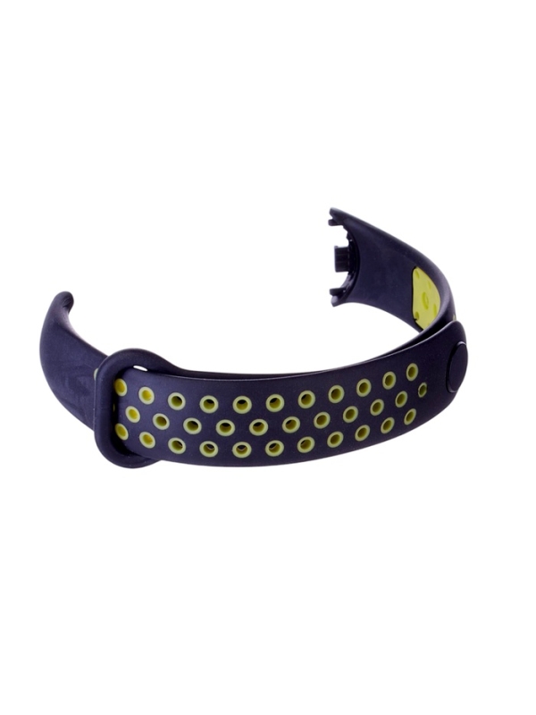 Ремешок Luazon для фитнес-браслета Mi Band 8, с перфорацией, чёрно-зелёный