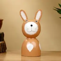 Набор сувенирный &laquo;Зайки&raquo;, h=15 см, h=13 см, h=10.5 см, дерево, коричневый