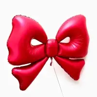 Воздушный шар фольгированный 50" "Бант" цвет красный матовый