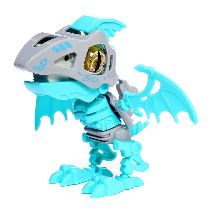 Электронный конструктор динозавр &laquo;Динобот&raquo;, со звуком и подсветкой, на батарейках, цвет МИКС