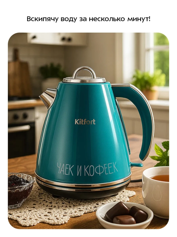 Чайник электрический металлический КТ-6748 - 1.5 л