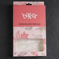 Форма для шоколада KONFINETTA &laquo;Абстракция&raquo;, 27,5&times;17,5&times;2,5 см, 3 ячейки 15,3&times;7,5&times;0,8 см, цвет прозрачный