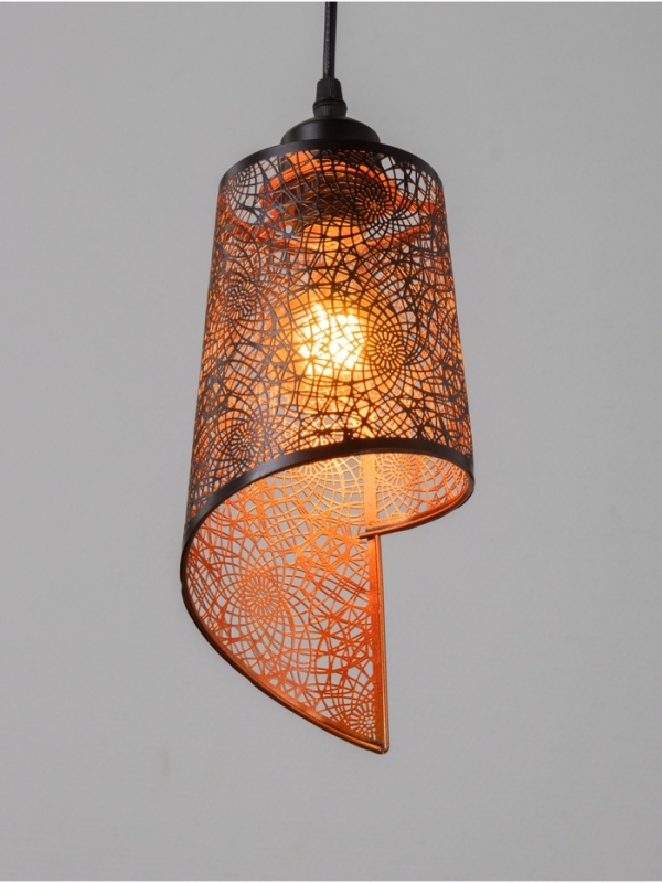 Светильник "Манчестер" (Вышивка) 1х40Вт Е27 черный 12,5х12,5х24+100см