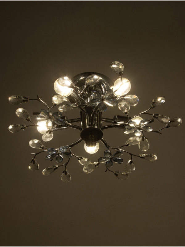 Люстра Люстра "Цветы" 5х40Вт Е27 хром 50х50х18см