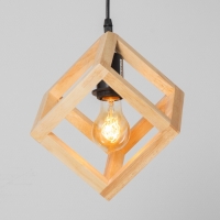 Светильник BayerLux ЭКО "Куб" 1х40Вт Е27 черный/коричневый 27х27х100см