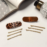 Невидимка для волос "Герти" (набор 10 шт) лео, 5 см, золото Невидимка для волос "Герти" (набор 10 шт) лео, 5 см, золото