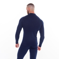 Термобельё мужское НАЧЁС (фуфайка, кальсоны) принт волк, цвет тёмно-синий, размер 56