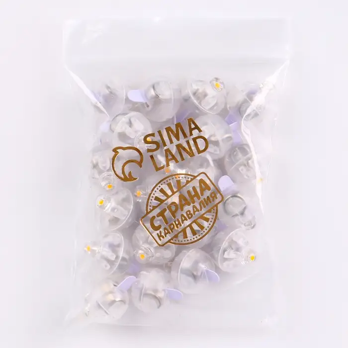 Светодиод для воздушного шара, круглый, цвет жёлтый, пластик