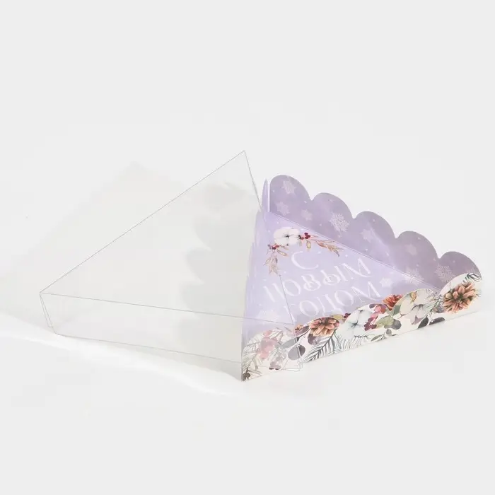 Коробка для кондитерских изделий с пластиковой крышкой &laquo;Акварель&raquo;, 18 х 18 х 4 см