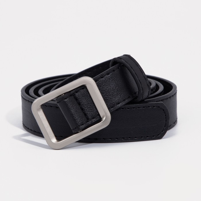 Ремень женский, ширина 2,4 см, пряжка металл, цвет чёрный Ремень женский, ширина 2,4 см, пряжка металл, цвет чёрный