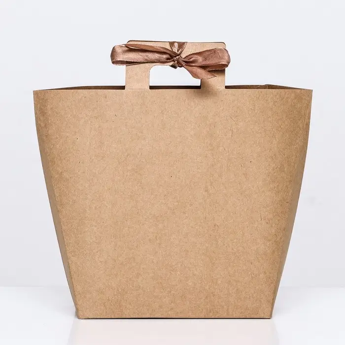 Коробка - пакет, крафт, 15&times;15&times;8 см