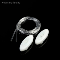 Светодиодные шнурки, 80 см, от 2 х CR2032, 3 режима, цвет свечения сине-зеленый