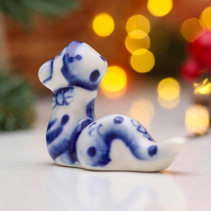 Сувенир "Змей Мотя" 5,5х7,5 см, гжель