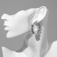 Серьги-кольца &laquo;Окружение&raquo; грозди, цвет серебро, d=5,7