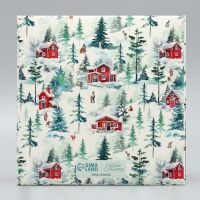 Коробка складная на 4 капкейка с окном &laquo;С Новым годом!&raquo;, 16 х 16 х 10 см, Новый год