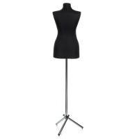 Манекен портновский на хромированной стойке &laquo;Женский&raquo; 42-44, 85&times;63&times;90 см цвет чёрный