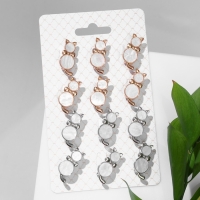 Брошь &laquo;Кошечка&raquo; с бантиком на шее, цвет МИКС (неделимая фасовка 12 шт., цена за шт.)