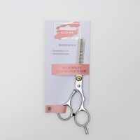 Ножницы филировочные с упором, лезвие &mdash; 6,5 см, цвет серебристый