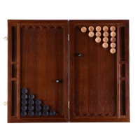 Нарды деревянные большие, резные, настольная игра "Москва", бук, патина, 50 x 59 см