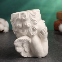 Фигурное кашпо "Мечтающий ангел" 11х11х8см Фигурное кашпо "Мечтающий ангел" 11х11х8см